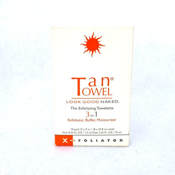 Tan Towel 3 in 1 Exfoliating Self Tanning Towelette Buffer Moisturizer 10 pack - Picture 1 of 3